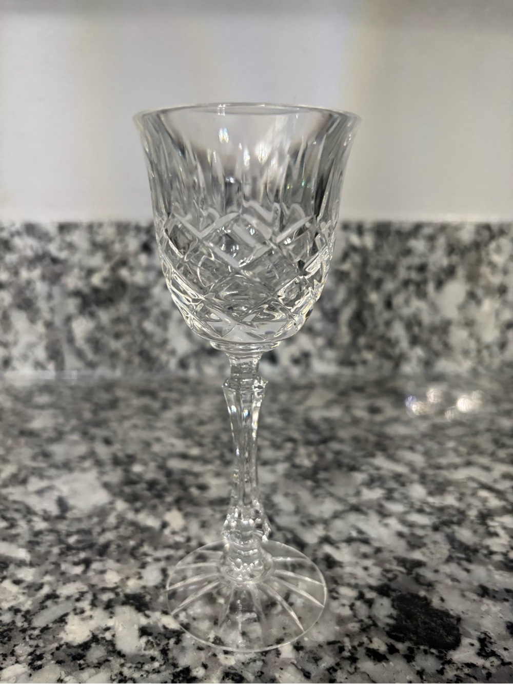 Crystal Cut Wine Glass - Clear
